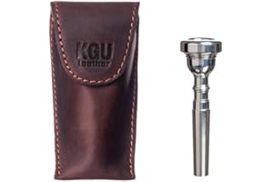 Trumpet Mouthpiece Pouch KGUBrass Leather Crazy Horse Brown. Handmade (SINGLE, Vintage Brown)