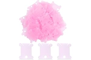 LOKUNN 100 Pcs Plastic Floss Bobbin, Embroidery Floss Bobbins, Cross Stitch Embroidery Cotton Thread Embroidery Floss Thread Craft, Pink Embroidery Thread Organize for DIY Sewing Craft