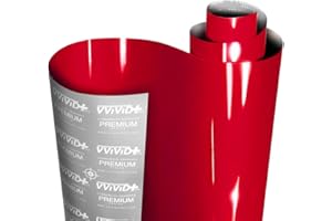VViViD+ Ultra Gloss Metallic Candy Red Vinyl Car Wrap Premium Paint Replacement Film Roll with Nano Air Release Technology (1ft x 5ft)