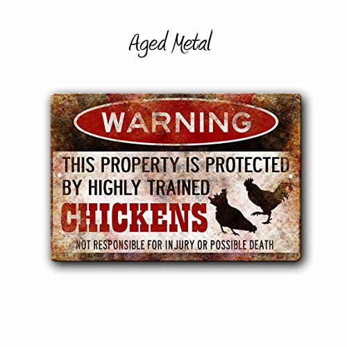 Napravi Rs Poulet Pancarte Sont Protegees Par Des Poules Poulet Lady Cadeau Homestead Sign Signes Plaque En Metal Drole De Poulet Drole Poules Signer Ameublement Et Decoration Plaques