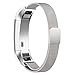 Abeky Replacement Bands for Fitbit Alta,Fit bit Alta HR,Metal Band Magnetic Milanese Accessories Wristbands Bracelet Alternative Stainless Steel with Adjustable Clasp for Alta Small Large Silver