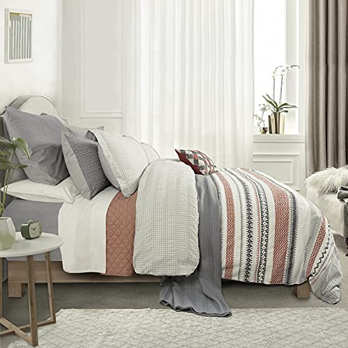 PHF 100 Cotton Seersucker Duvet Cover Set King Size, 3pcs Boho