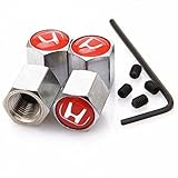 Red Honda Anti-theft Chrome Car Wheel Tire Valve Stem Caps