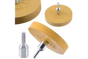 JOELRISE Rubber Eraser Wheel Kit for Adhesive Removal - Power Drill Attachment Tool for Auto Decals, Metal & Glass Surfaces (Heavy-Duty Abrasive Discs)