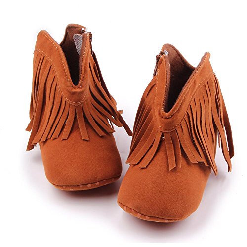 Baby Girls' Cowboy Tassel Boots Brown US 4