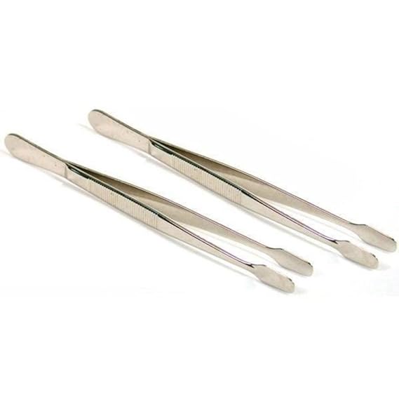 UEETEK 2pcs Stamp Tweezers Philately Stamps Collector Tools