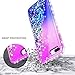 NageBee iPhone 8 Plus Case, iPhone 7 Plus Case with Tempered Glass Screen Protector for Girls Women Kids, Glitter Liquid Waterfall Floating Durable Moving Quicksand Clear Cute Phone Case -Purple/Blue
