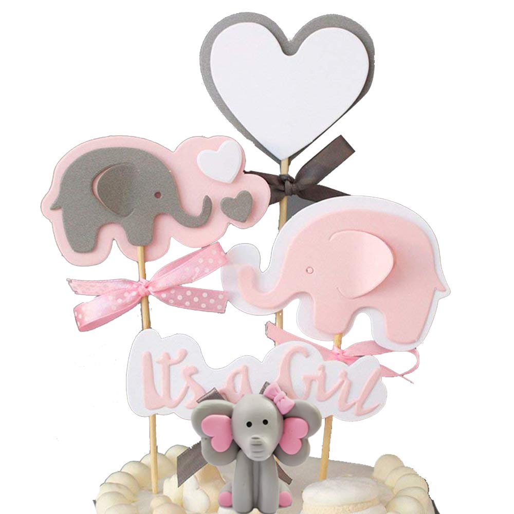 Gmakceder Pink Elephant Baby Shower Cake Topper For Girl Buy Online In India At Desertcart 180683249