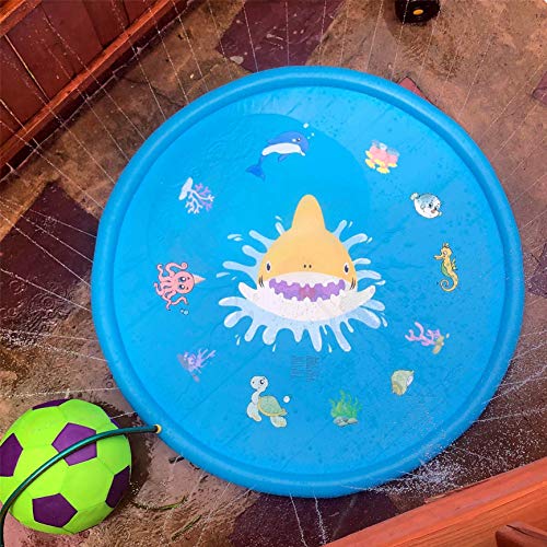 Ayeboovi Splash Pad Sprinkler Pad 67'' Kids Water Play Center Fun for Toddlers Boys Girls Summer Outdoor Water Pad Toy - Thumbnail 2