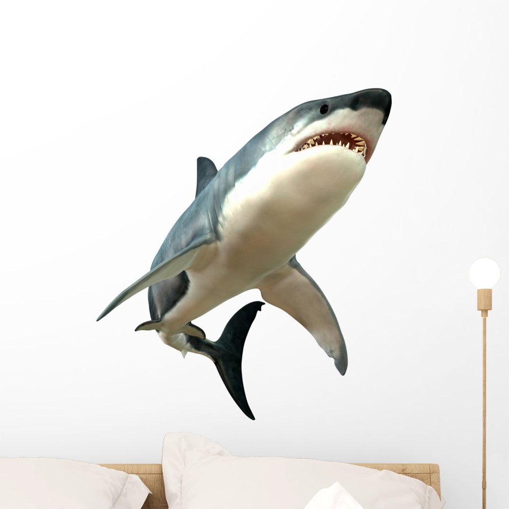 Wallmonkeys Great White Shark Body Wall Decal Peel and Stick Graphic WM289167 (24 in H x 24 in W)