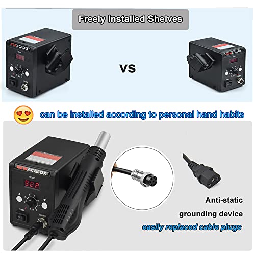 Hot Air Rework Station with °F /°C Digital Display,NEWACALOX 858D Anti