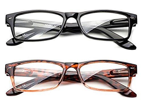 Newbee Fashion -Marino Slim Spring Hinge Squared Fashion Clear Lens Glasses