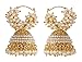 MUCH-MORE Bollywood Ethnic Fashion Gold Tone Faux Pearl Polki Bali Jhumki Earring Indian Traditional Jewelry For Women (6360) B