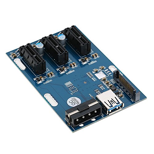 PCI-E 1X Expansion Kit 1 to 3 Ports Switch Multiplier Hub Riser Card with USB 3.0 Cable Pcie Mining Modules - Quarkscm