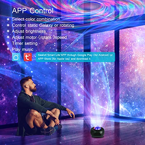 KisMee Galaxy Projector Ceiling Decor Star Light Projector Psychedelic