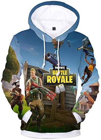 Fortnite 3D Printing Unisex Hoodie Novelty Youth Game Sweatshirt Pullover with Pocket