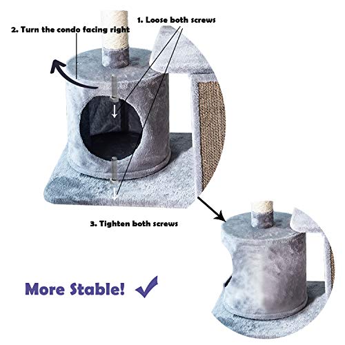 Catry, Cat Tree with Buildin Scratching Pad for Kittens, Brown