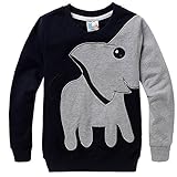 DD-CM Little Boys' Elephant Print Sport Long Sleeve Pullover Sweatshirt Tops