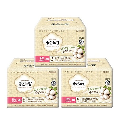 Korea good vibes Sanitary Napkins Menstrual Pads 100% Organic Cotton Cover Each Type x 3EA_medium