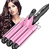 3-Barrel-Hair-Waver-BESTOPE-Hair-crimpersTongs-25mm-Hair-Curling-Iron-Tourmaline-Ceramic-Curling-Wand-Beach-Wave-for-Long-Hair-Styling-with-2-Temperature-Mode-Control-Pink 3 Barrel Hair Waver, BESTOPE Hair crimpers/Tongs 25mm Hair Curling Iron Tourmaline Ceramic Curling Wand Beach Wave for…