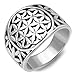 Chuvora 925 Sterling Silver Detailed Flower of Life Mandala Filigree Large Band Ring Size 6, 7, 8