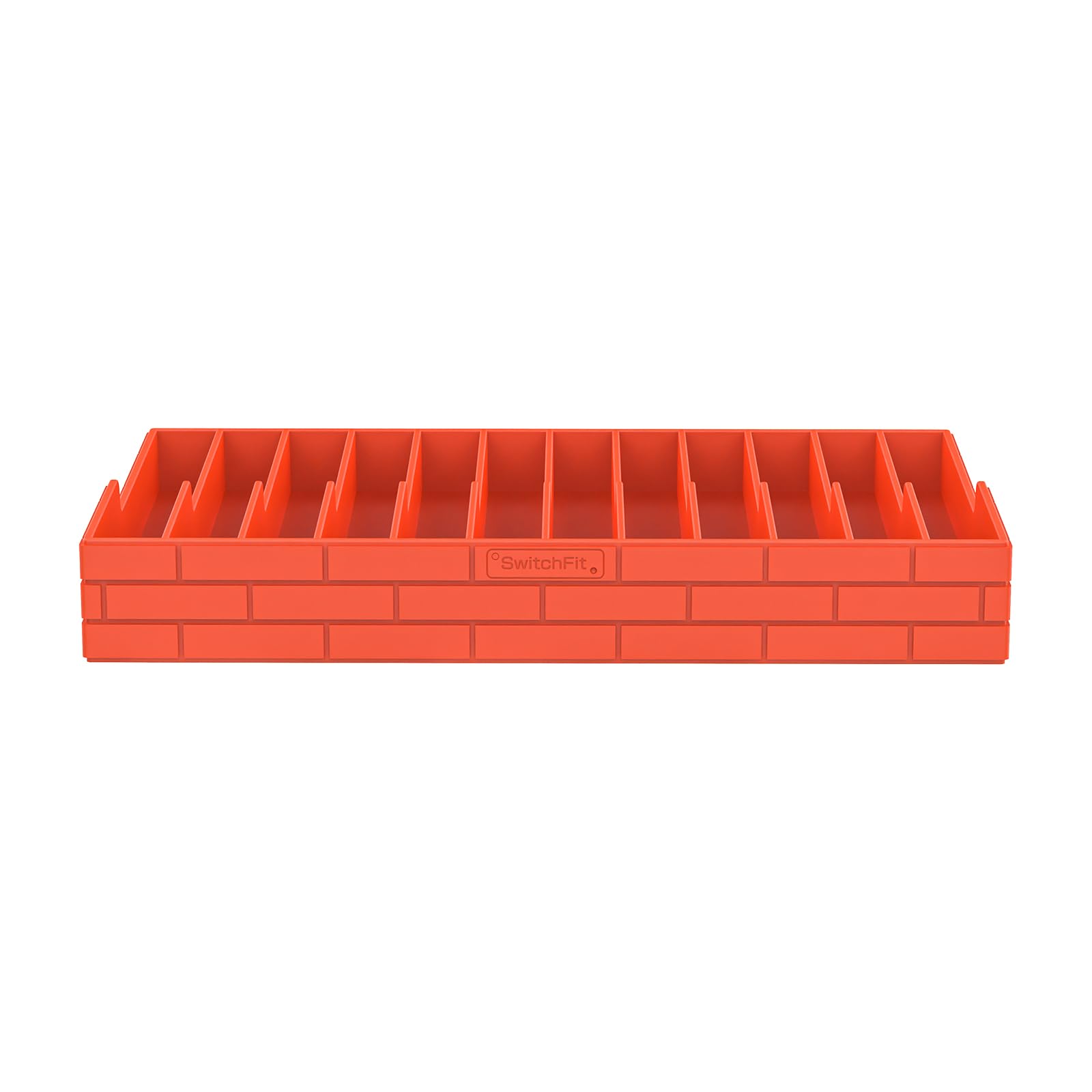 IINE Switch Game Card Storage Tower, 12-Slot Cartridge Organizer Stand, Vertical Display Holder for Switch Games, Orange