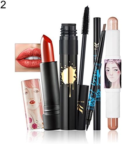 Big Promotion! Waterproof Mascara Shop,good48 4Pcs/Set Lipstick Shimmer Stick Mascara Eyeliner Eyebrow Pen Women Makeup…