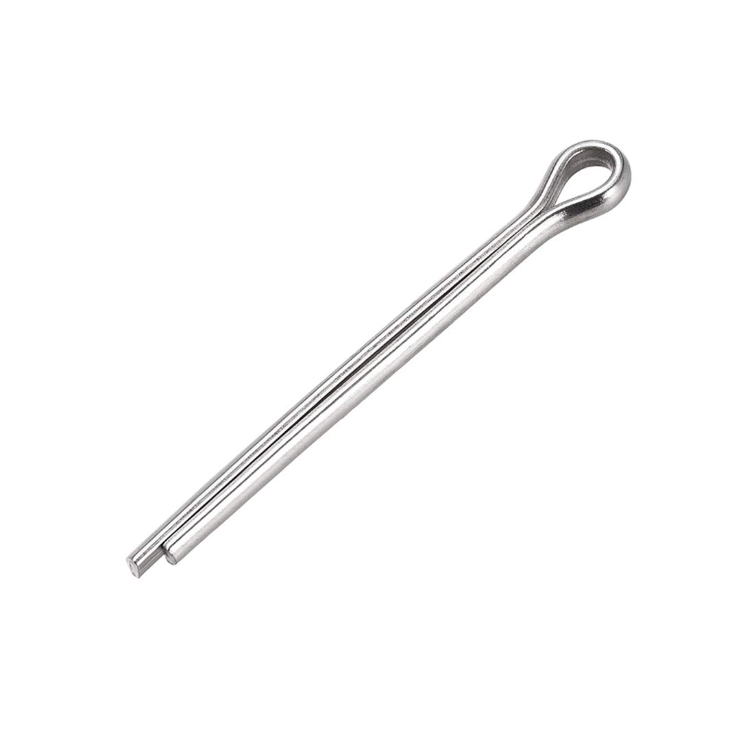sourcing map Split Cotter Pin - 5mm x 60mm 304 Stainless Steel 2-Prongs Silver Tone Fastener Clip Key 15Pcs