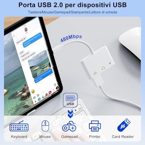 【3 in 1】USB C Jack 3.5mm Adapter with 60W OTG Charger Adapter, Audio Type C to Aux Earphone Splitter for iPhone 17/16/15 Samsung Galaxy S25 Ultra/ A56/ S24 S23 i-Pad Pro Air Pixel