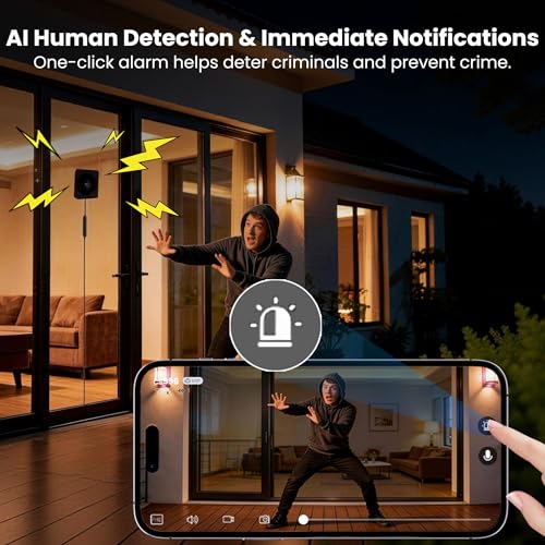 2K 3MP Window Camera, 5GHz & 2.4GHz WiFi Dome Cameras for Home Security for Indoor & Outdoor Monitoring, with Motion/Human Detection, Easy Install, 24/7 Recording, Full Color Starlight Night Vision