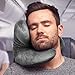 J-Pillow Jensens Inventions Award Winning Home & Travel Pillow - Patented Chin Support - Sleep Anywhere. (Silver Gray)