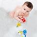 Mara's Box Large Educational Water Squirties Ocean Animals. 6 Pack. Bath Organizer + 4 Strong Suction Cups with Hooks. Fun Bathtub Mildew Resistant Floating Squirter Toys for Baby, Toddlers, Kids.