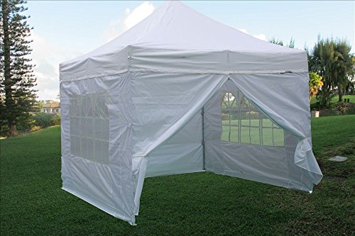 DELTA Canopies 10'x10' Ez Pop up Canopy Party Tent Instant Gazebo 100% Waterproof Top with 4 Removable White - E Model - Thumbnail 2