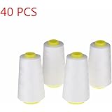 Candora 4 Cones (3000 Yards Each) Sewing Threads Polyester Threads Spool of Threads (402#) for Sewing Machine and Hand (White)