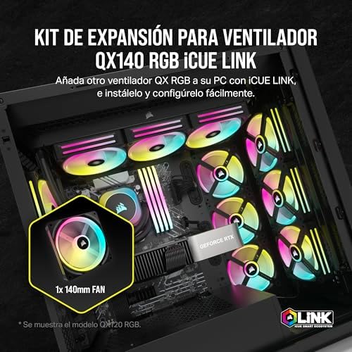 iCUE Link QX140 RGB RGB de Cúpula Magnética de 140mm Ventilador - Negro