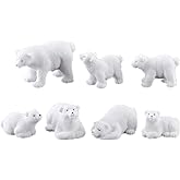 TOYANDONA Polar Bear Christmas Decorations Miniature Figurine 2.20 Inch Adorable Micro Landscape Ornament for Holiday Cake Toppers Home Party Decor