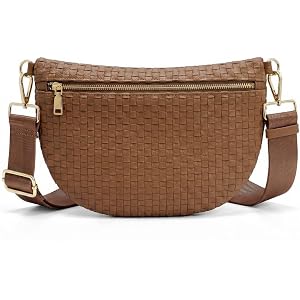 Caitina Woven Crossbody Bags for Women Checkered Bum Bag Women's Waist Pack Sling Purse Fanny Packs with Adjustable Strap