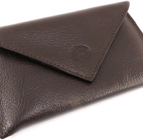 Leather car door papers 'Frandi' dark brown (goat) (slim).