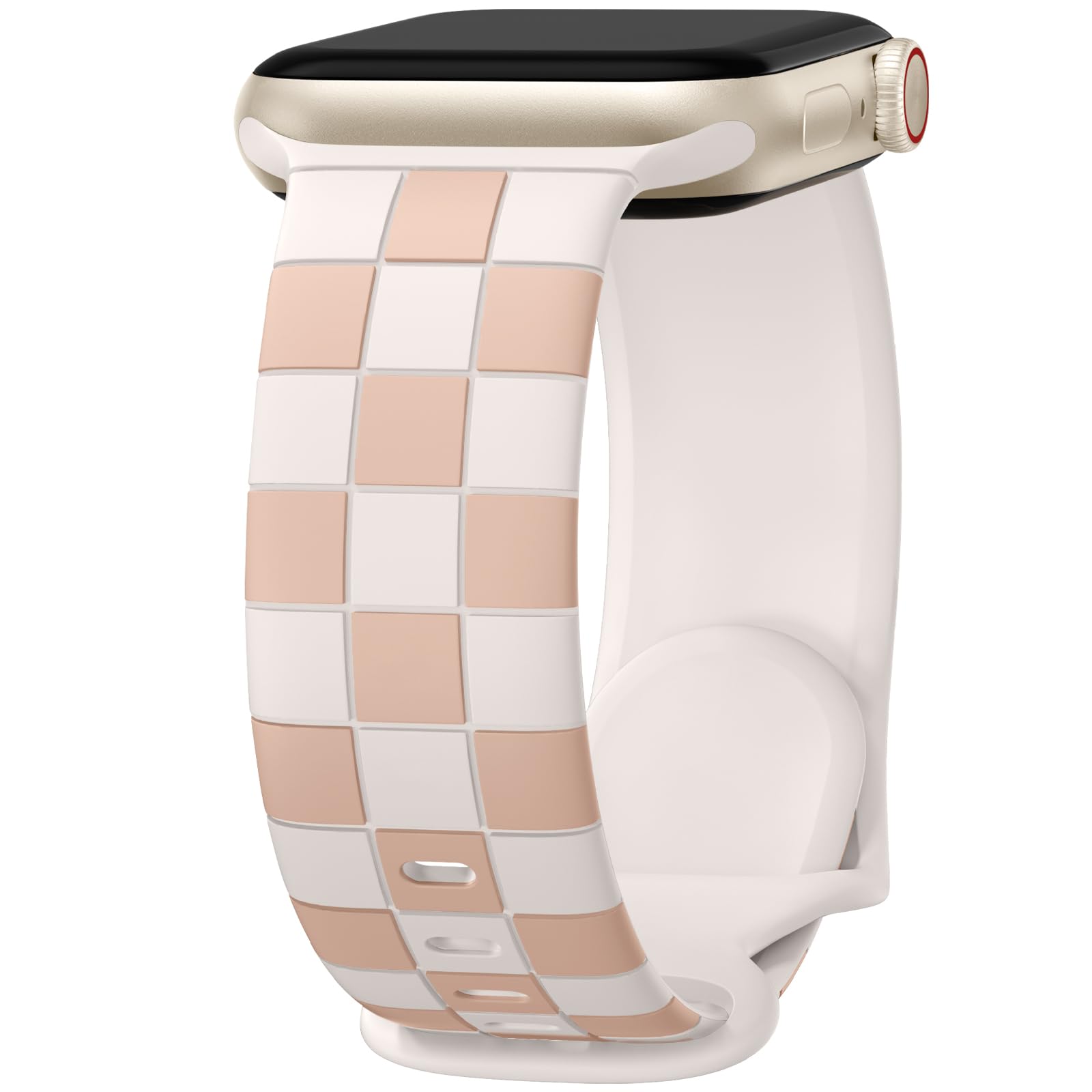 Photo 1 of DaQin Checkered Band Compatible with Apple Watch Bands for Women 40mm 41mm 42mm 38mm Men, Cute Soft Silicone Dressy Designer Strap Repalacement Wristbands for iWatch Bands Series 10 SE 9 8 7 6 5 4 3 2