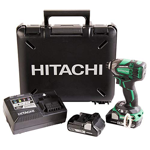 Hitachi WH18DBDL2 18V Pro Brushless Cordless Lithium Ion Triple Hammer Impact Driver Kit, 4 Speed Settings, 1,832 in/lbs Torque, Fast Charger w/USB Port, IP 56 Rated,2-3.0 Ah Compact Batteries