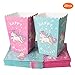 SoFire 20 Pieces 2 Colors Unicorn Popcorn Boxes Mini Unicorn Popcorn Treat Boxes for Kids, Baby Shower, Birthday Party, Unicorn Party Supplies