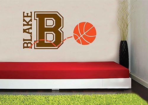 Personalized Monogram Kids Wall Decals - Boys Wall Decal- Name Vinyl Lettering - baby boy nursery wall decal Blake Basketball