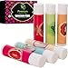 Lip Balm Variety Gift Set - 6 Assorted Flavors Mint Papaya Vanilla Strawberry Watermelon Coconut, Natural Best Lip Plumper Moisturizer Chapstick for Dry Chapped Lips with Vitamin E Coconut Oil Beeswax