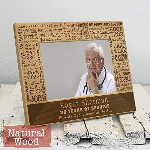Personalized Retirement Frame Wood Engraved Retirement Gift Custom Picture Frame
