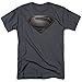 Trevco Men's Superman Man of Steel Desaturated T-Shirt, Charcoal, Medium