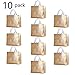 Gesodant Bling Glossy Glitter Durable Reusable Grocery Bag Tote Medium Non-woven Fashionable Present Bag Gift,Goodies Shopping,Promotional Bag,Totes,Set Of 10 (Gold)