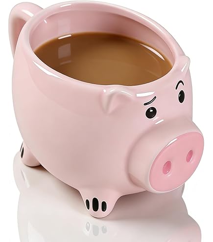 Amazon.com | Mud Pie Pig Mug; 12 oz: Coffee Cups & Mugs