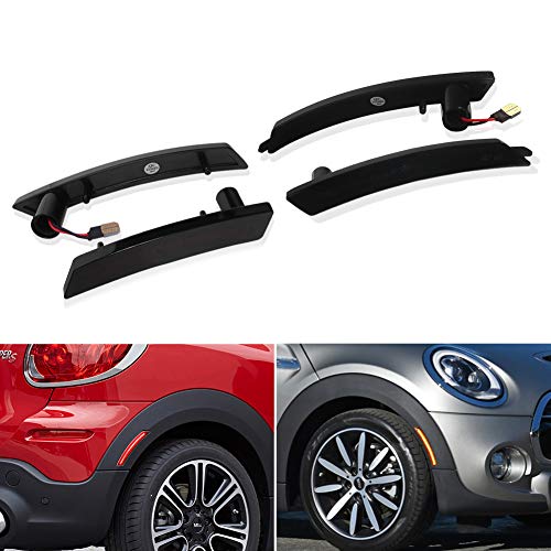 GTinthebox Smoked Lens Led Side Marker Light Kit for 2007-2013/14 MINI Cooper R55 R56 R57 R58 R59 R60 R61,Replace OEM Sidemarker Lamps