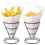 1 X 2 French Fry Stand Cone Basket Holder by Cobble Creek for Fries Chips Appetizers