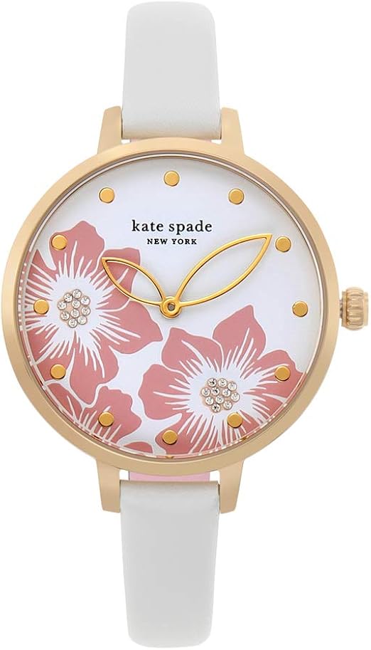 Amazon Com Kate Spade New York Women S Metro Stainless Steel Quartz Watch With Leather Strap White 9 8 Model Ksw1511 Watches